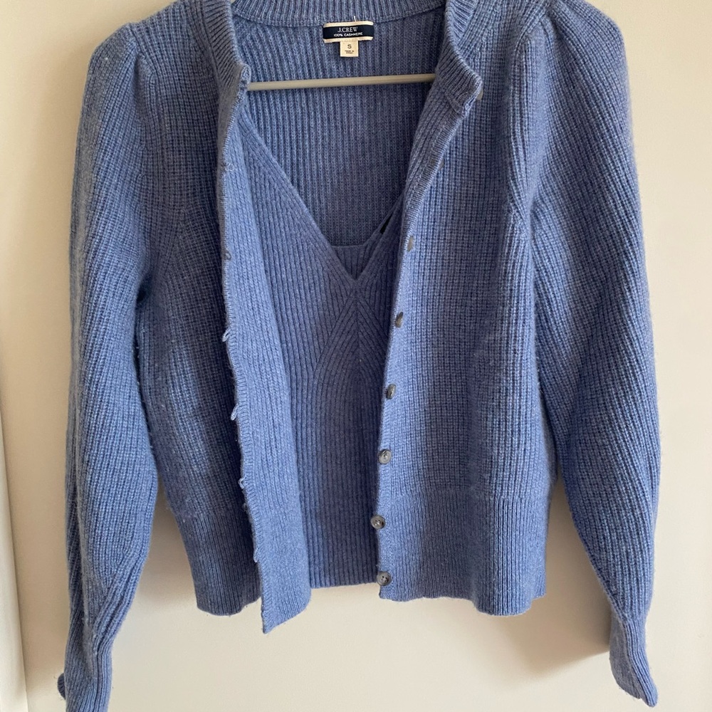 JCREW 100% Cashmere cardigan and tank top SET